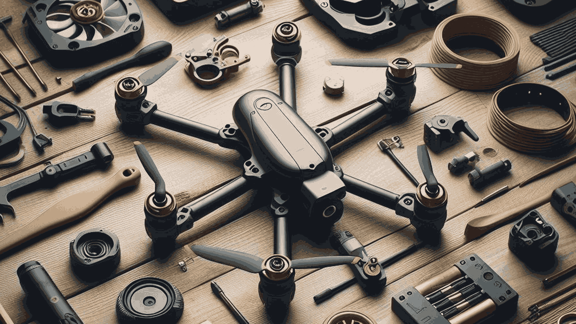 A visual representation showcasing the essential drone parts.