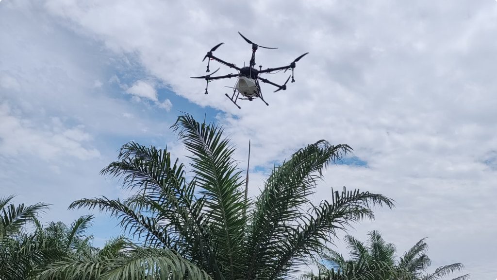 The sample of agriculture spraying drones for a vast plantation. Drones by Terra Agri